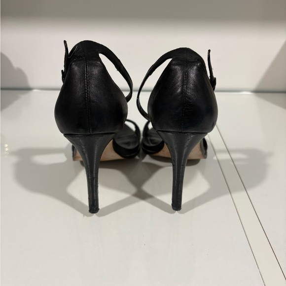 Zara  Black leather Stiletto Heels sz 37 - Picture 5 of 7